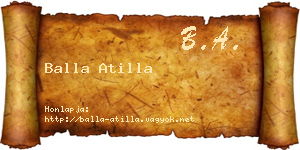 Balla Atilla névjegykártya
